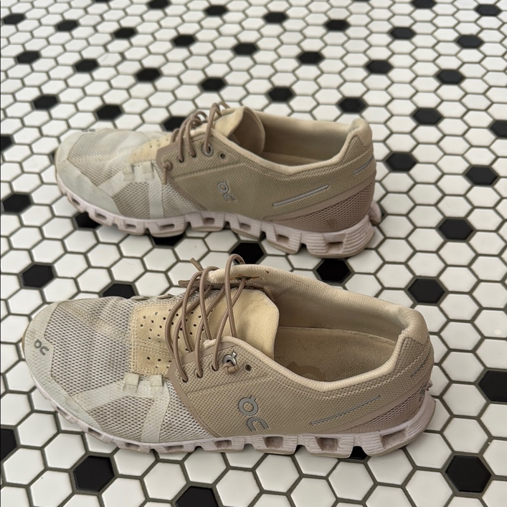 On Running Light Tan Sneakers